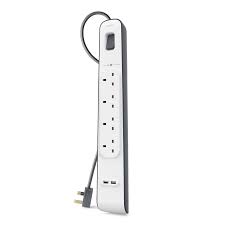 BELKIN BSV401SA2M 4OT 2M SURGE PLUS USB SURGE PROTECTOR  